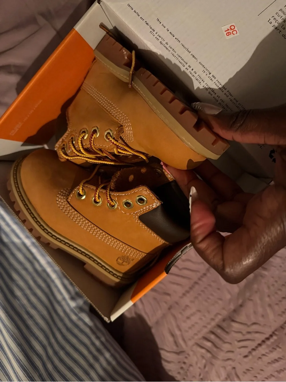Timberland Kids Wheat Nubuck Ankle Boots - Honey Tan